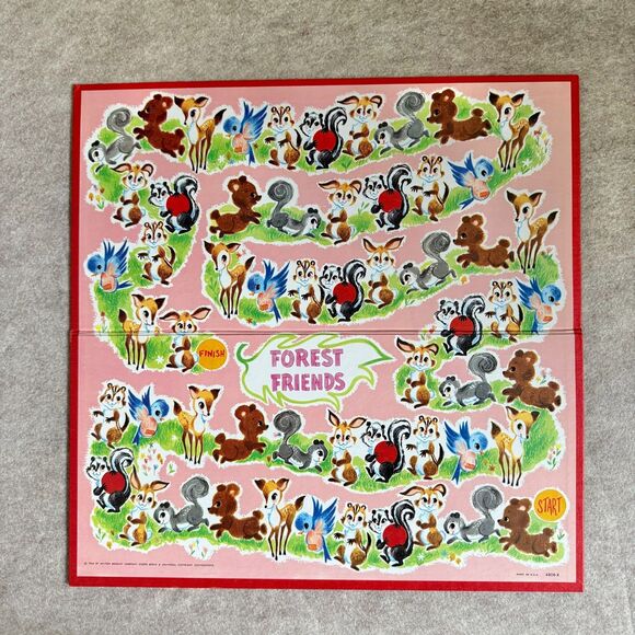 Vintage Forest Friends Board Game 1956 Milton Bradley Kids Animal Game Complete - Picture 4 of 5